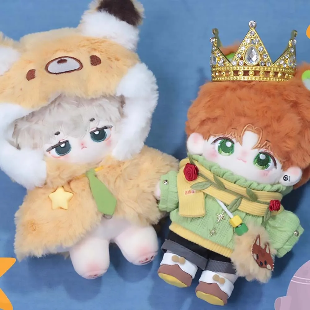niannyyhouse 10cm 15cm 20cm Plush Doll Clothes Crown Green Sweater Shorts Scarf Backpack Stuffed Doll Dressup
