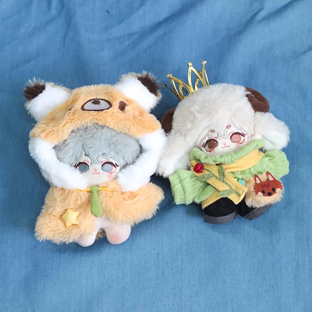 niannyyhouse 10cm 15cm 20cm Plush Doll Clothes Crown Green Sweater Shorts Scarf Backpack Stuffed Doll Dressup