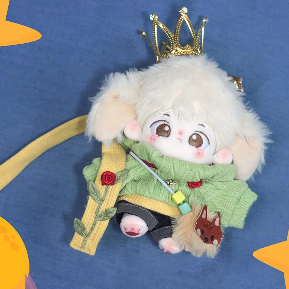 niannyyhouse 10cm 15cm 20cm Plush Doll Clothes Crown Green Sweater Shorts Scarf Backpack Stuffed Doll Dressup