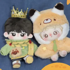 niannyyhouse 10cm 15cm 20cm Plush Doll Clothes Crown Green Sweater Shorts Scarf Backpack Stuffed Doll Dressup