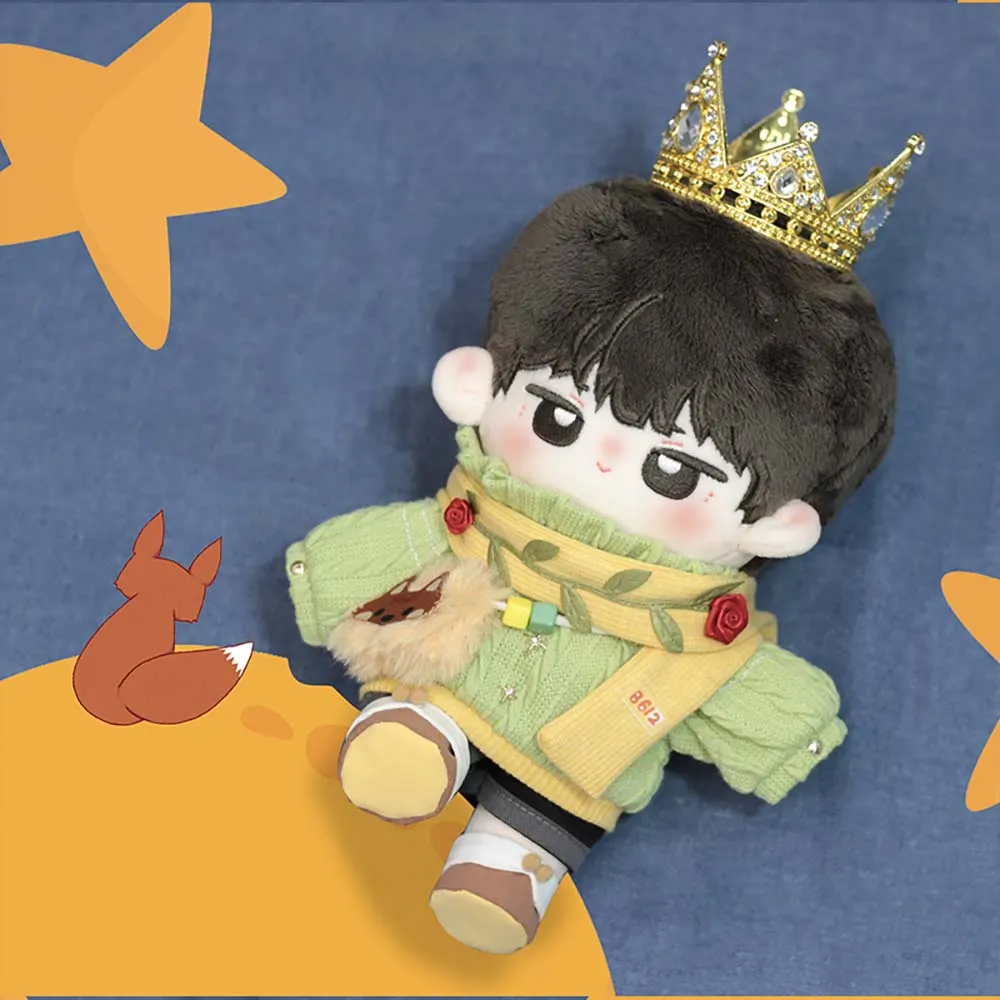niannyyhouse 10cm 15cm 20cm Plush Doll Clothes Crown Green Sweater Shorts Scarf Backpack Stuffed Doll Dressup