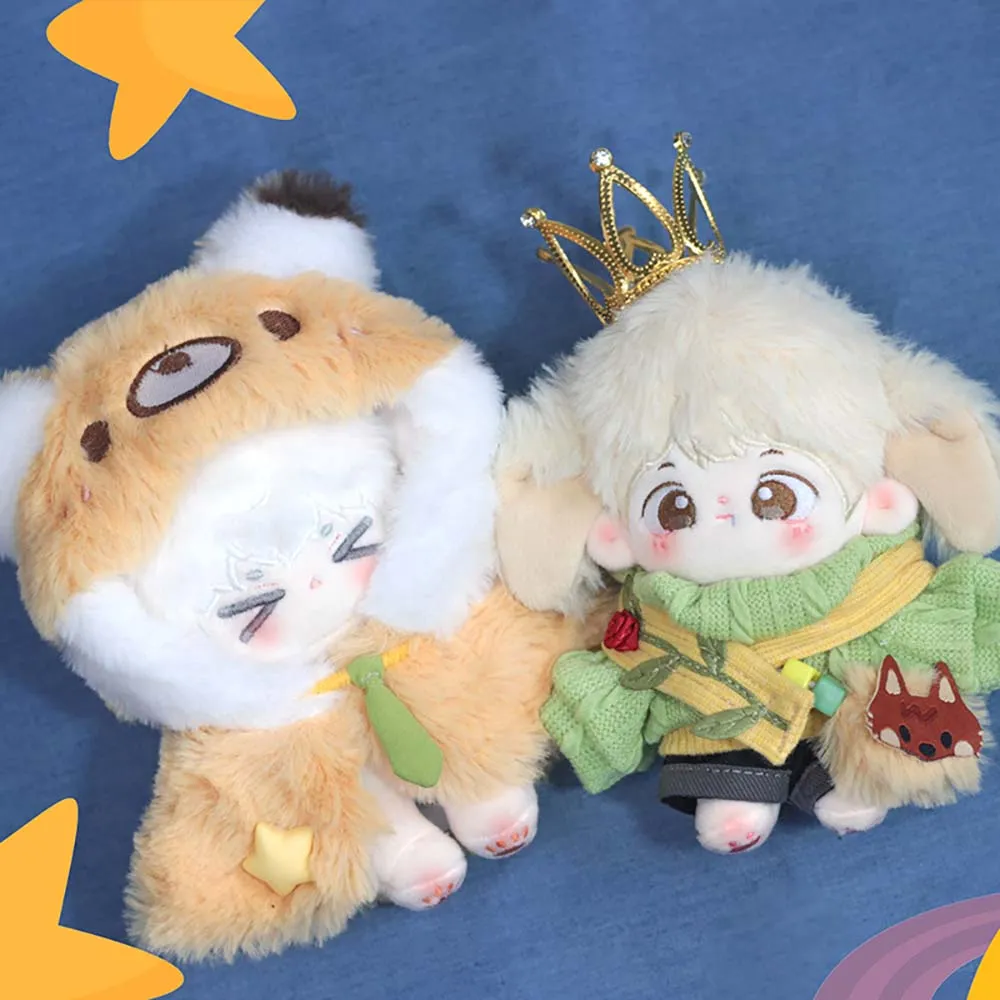 niannyyhouse 10cm 15cm 20cm Plush Doll Clothes Crown Green Sweater Shorts Scarf Backpack Stuffed Doll Dressup