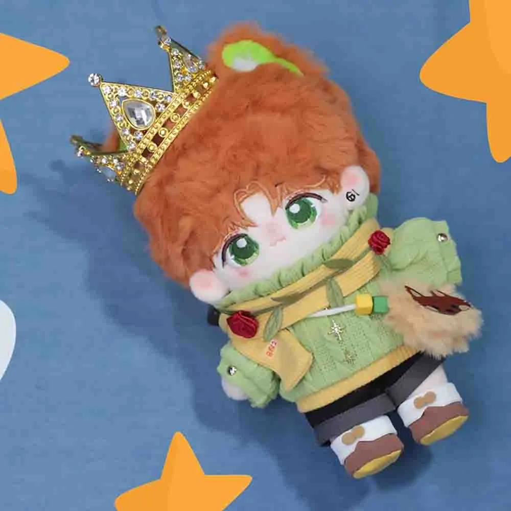 niannyyhouse 10cm 15cm 20cm Plush Doll Clothes Crown Green Sweater Shorts Scarf Backpack Stuffed Doll Dressup