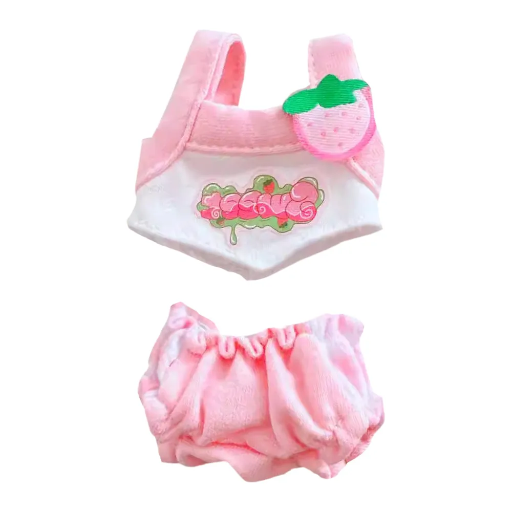 niannyyhouse 10cm-15cm Plush Doll Clothes Camisole Shorts Doll Dressup