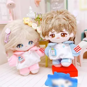 niannyyhouse 10cm-15cm Plush Doll Clothes T-Shirt Pants Colorblock School Suit Stuffed Doll Dressup