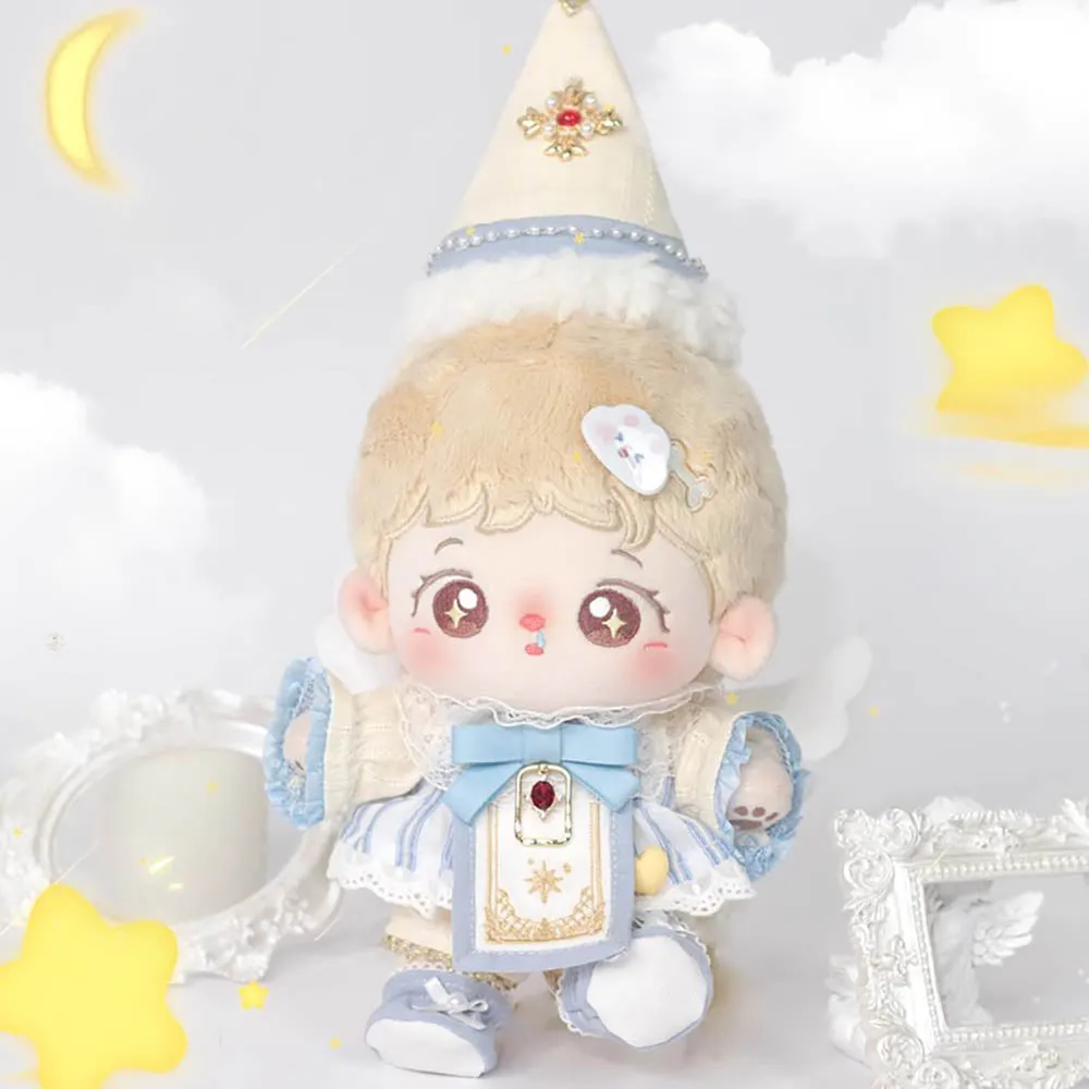 niannyyhouse 20cm Plush Doll Clothes Hat Wings Coat Pants Scarf Shoes Angel Suit 8in Doll Dressup