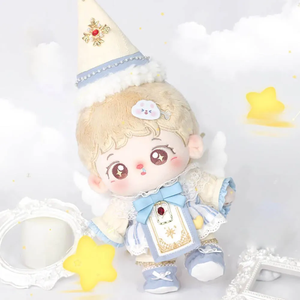 niannyyhouse 20cm Plush Doll Clothes Hat Wings Coat Pants Scarf Shoes Angel Suit 8in Doll Dressup