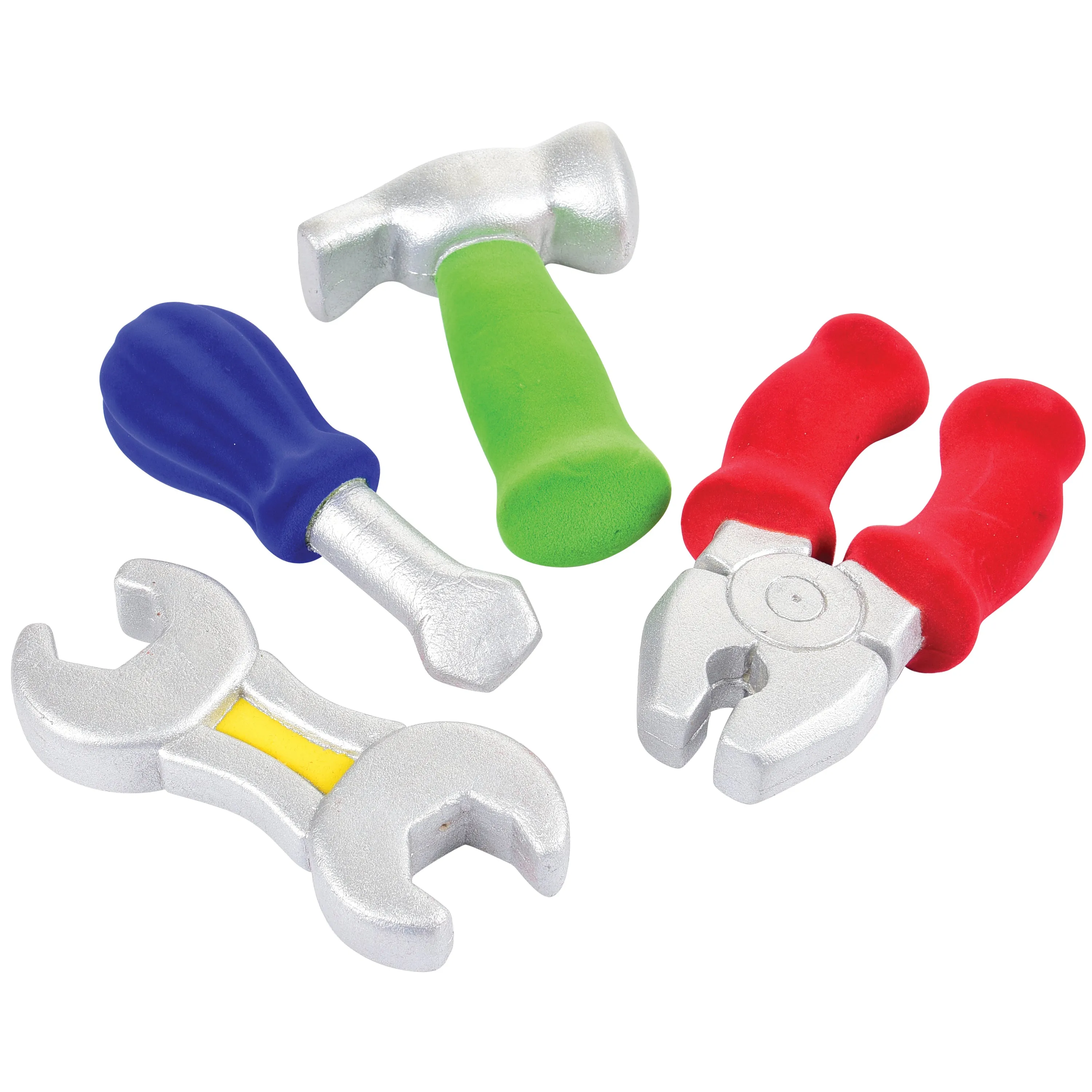 Rubbabu® Soft Sensory Tool Set with Caddy | 4-Piece Eco-Friendly Building Toy