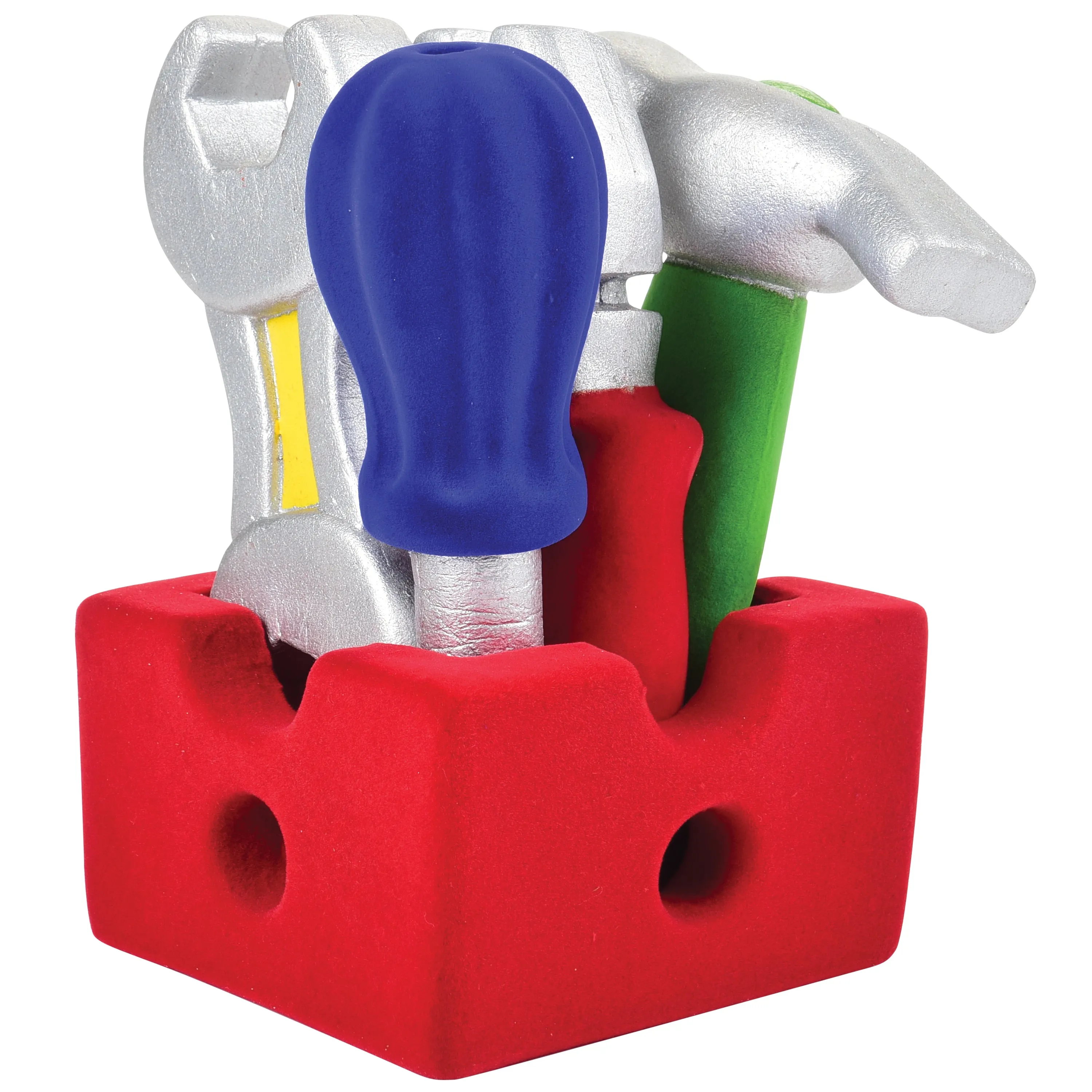 Rubbabu® Soft Sensory Tool Set with Caddy | 4-Piece Eco-Friendly Building Toy