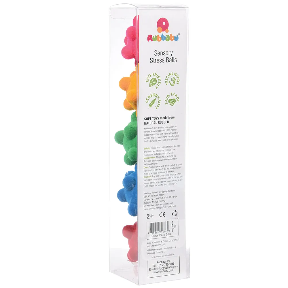 Rubbabu&reg; Rainbow Fidget Stress Balls- 5 PC