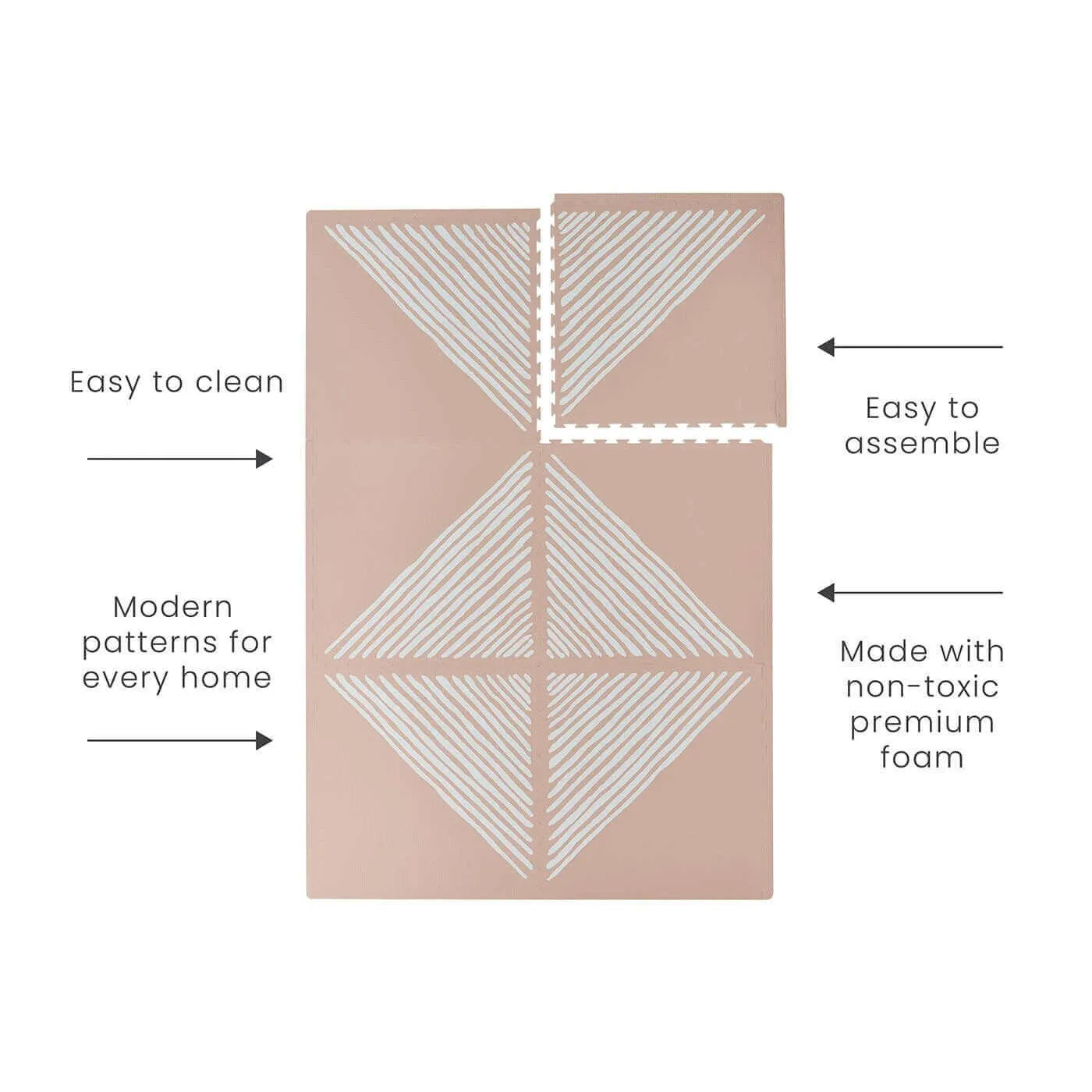 Toddlekind Premium Foam Playmats | Sandy Lines - Sea Shell