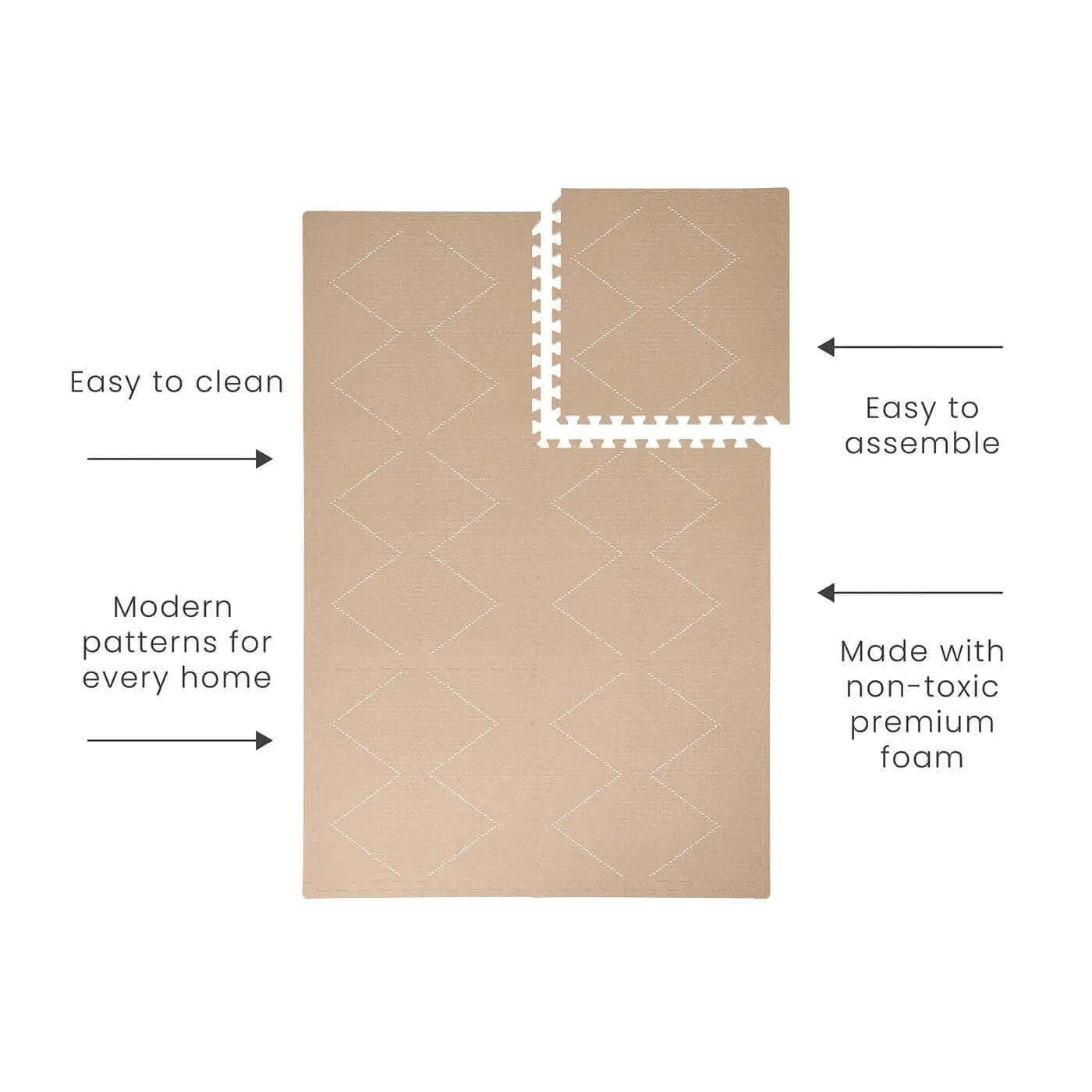 Toddlekind Premium Foam Playmats | Tulum - Sandstone