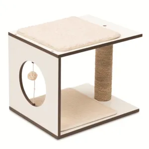 Vesper V-Stool In White Cat Post