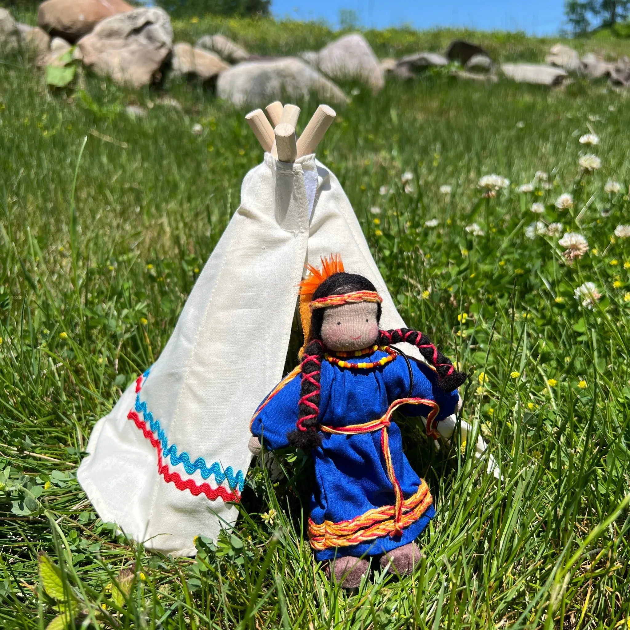 Waldorf dolls-Native American Family set and family