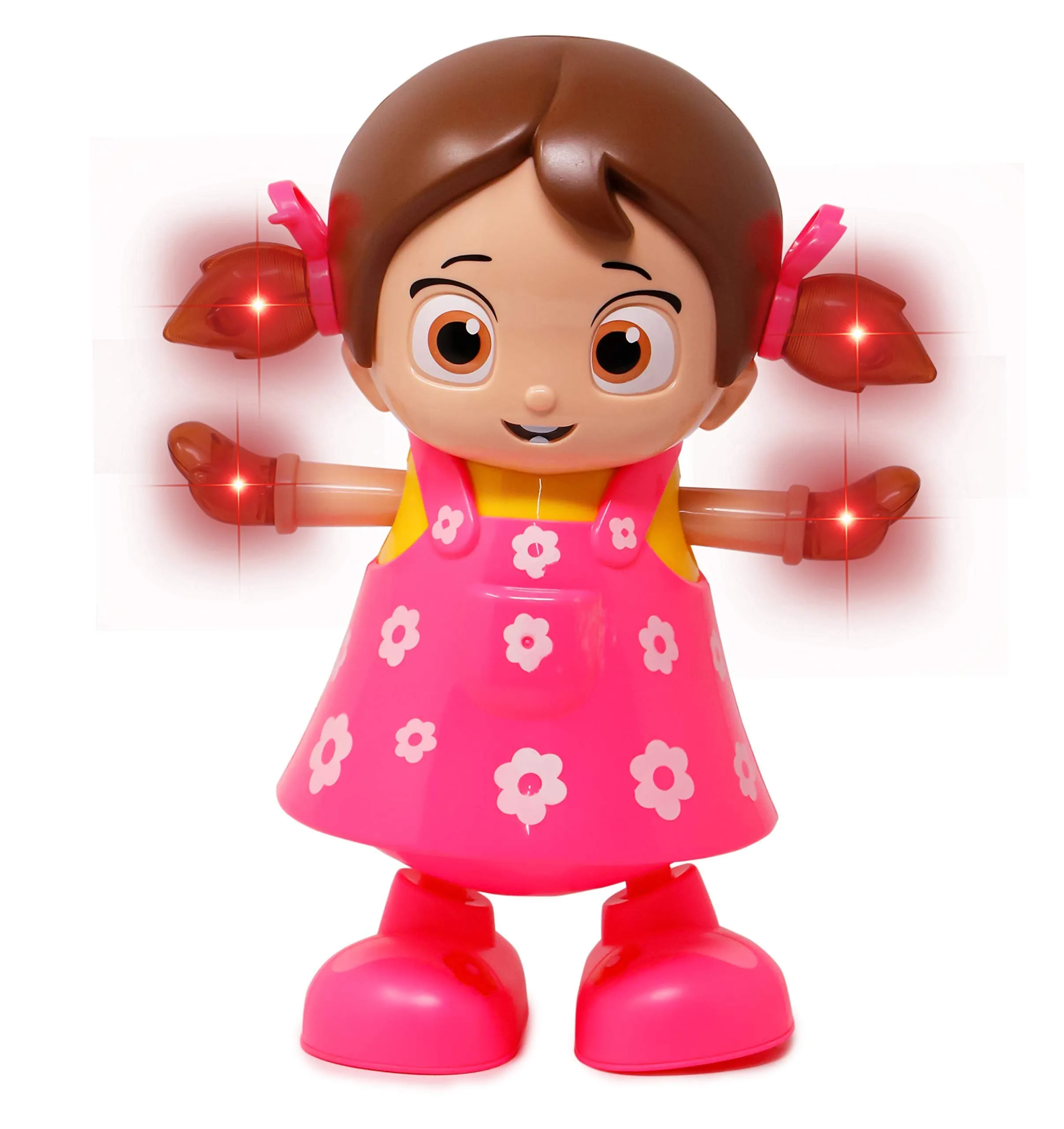 Zest 4 Toyz Musical Dancing And Singing Doll With Bump & Go Action Flashing Light & Music For Kid Early Learning Educational Musical Plastic Toy For Kids - Multicolor